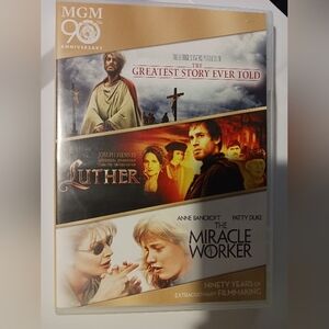 DVD 3 Movie Helen Keller Miracle Worker, Luther, Greatest Story Ever Told
